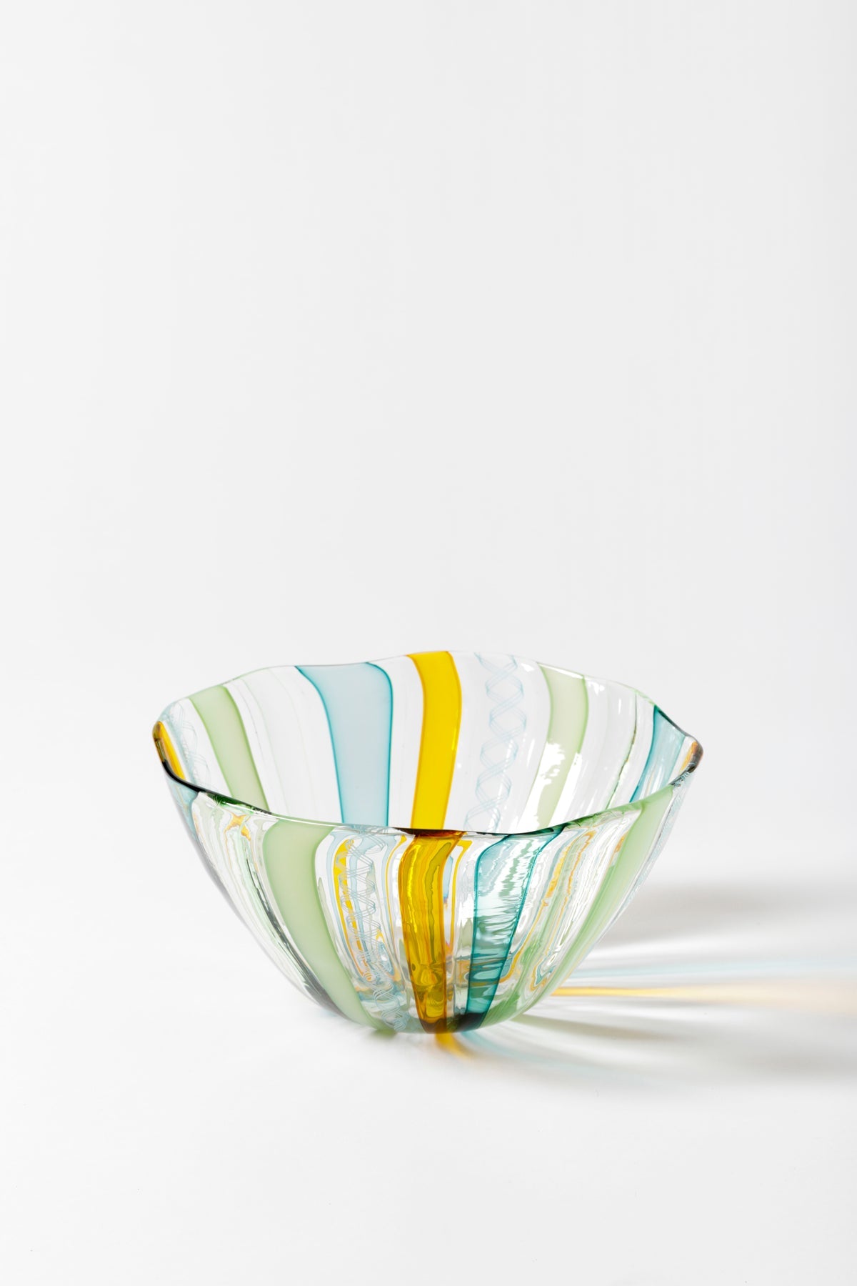 Celadon & Saffron Latticino Bowl