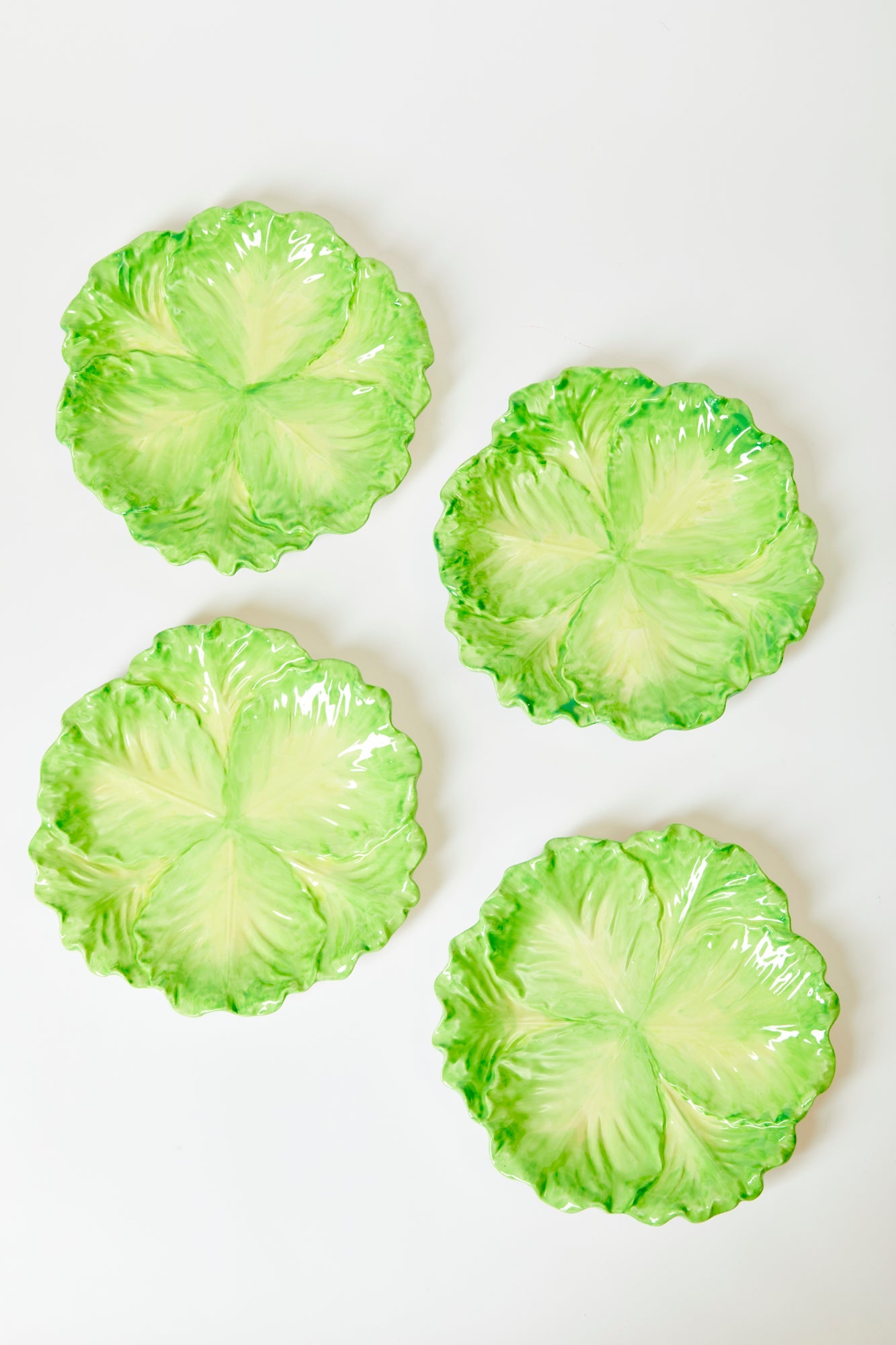 SET OF 4 CABBAGE SALAD PLATES