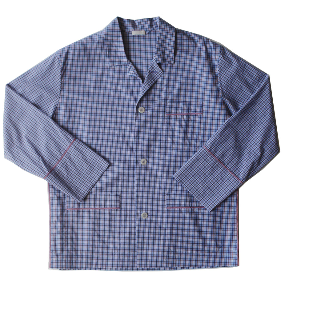Hyperion Men's Pajama Top in Blue Check