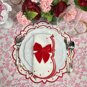 Studio Collection - Ava Napkins in White and Red, Set of 4