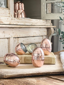 CMK Vintage Inspired Copper Handmade Egg Ornaments, Set of 4
