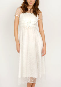 Scarlett Tulle Dress with Bows in White
