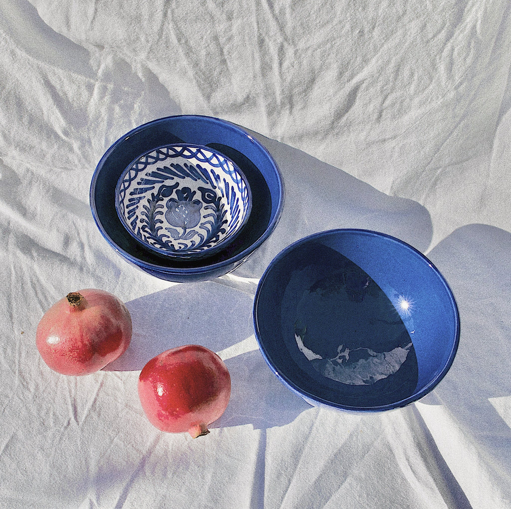 MEDIUM bowl with blue glaze - Pomelo casa