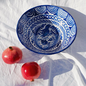 LARGE bowl with hand painted designs - Pomelo casa