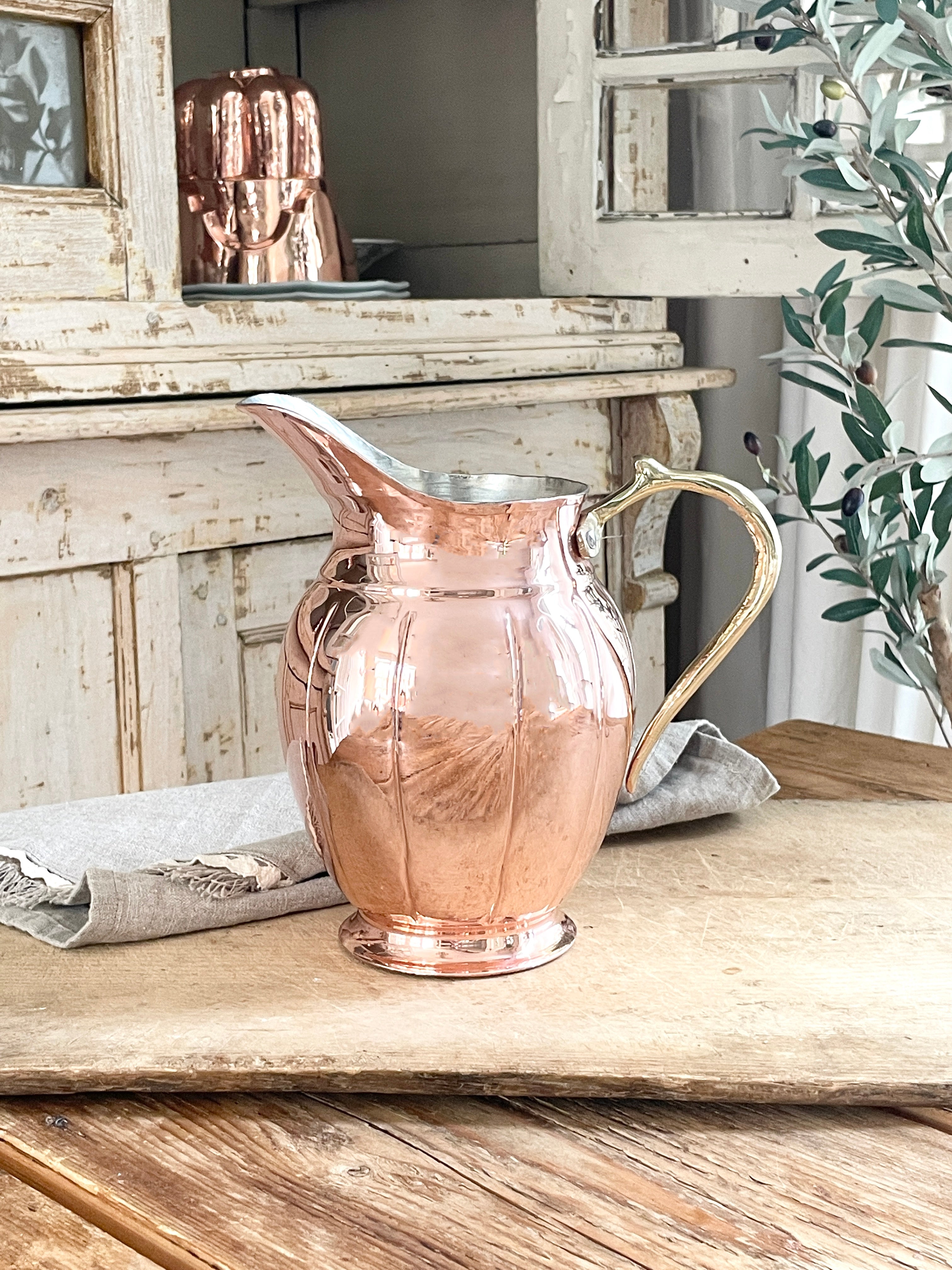 Vintage Inspired Copper Large Pitcher