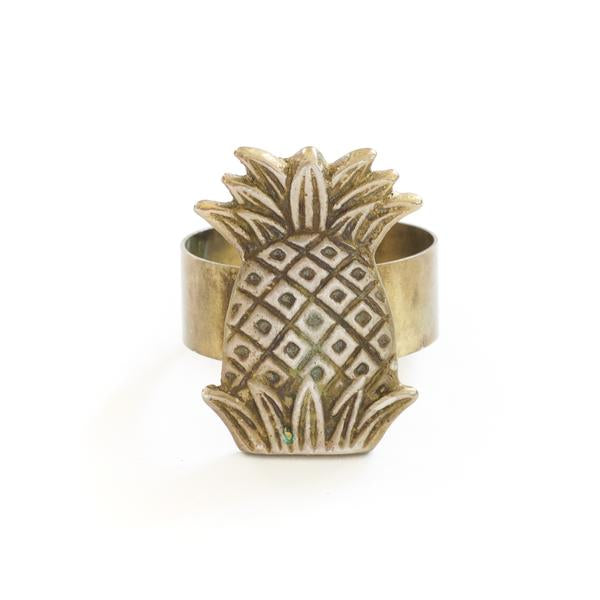 Brass Pineapple Napkin Ring No. 3