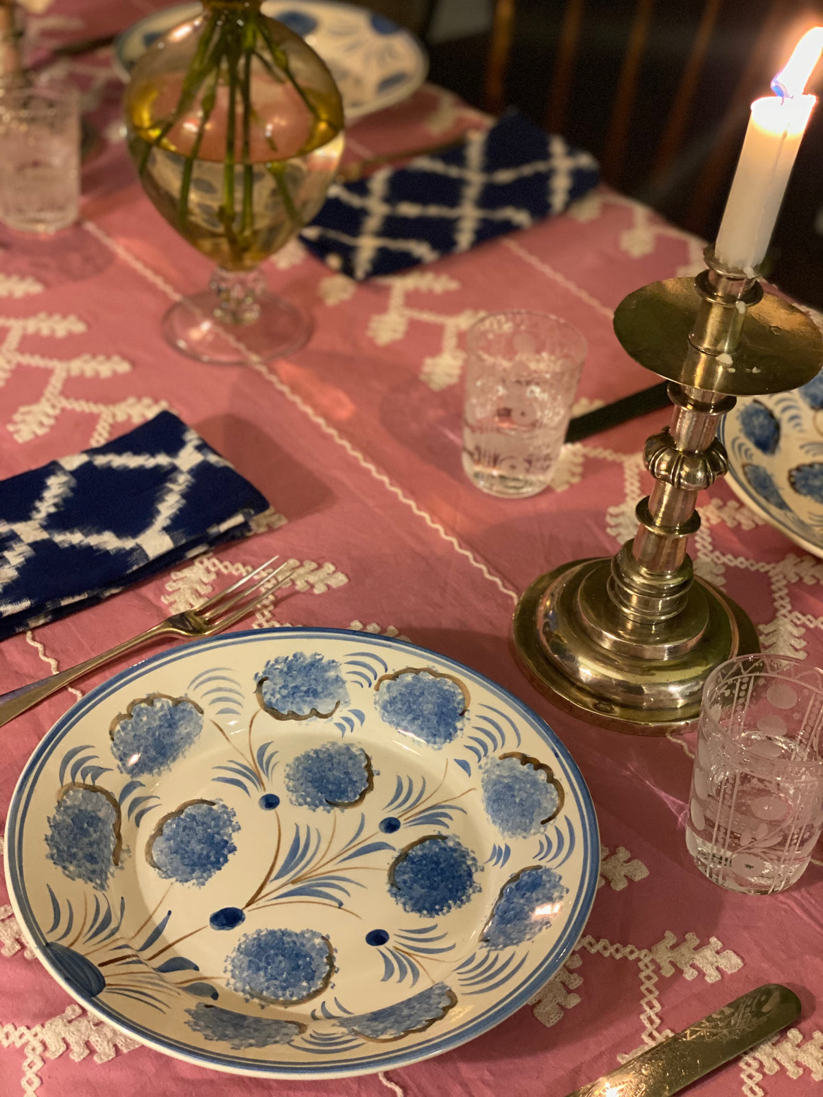 Blue Flower Dinner Plate