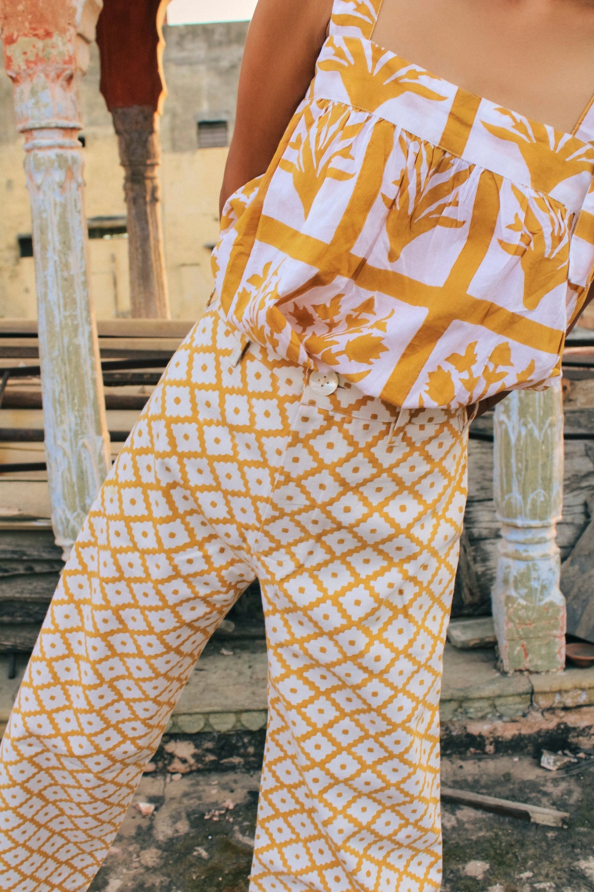 Disco Pant in Honey & Coconut