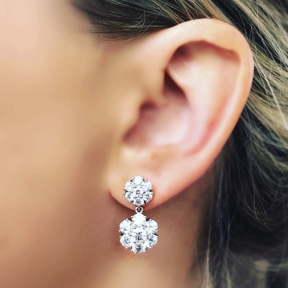 Posey Double Drop Diamond Earrings