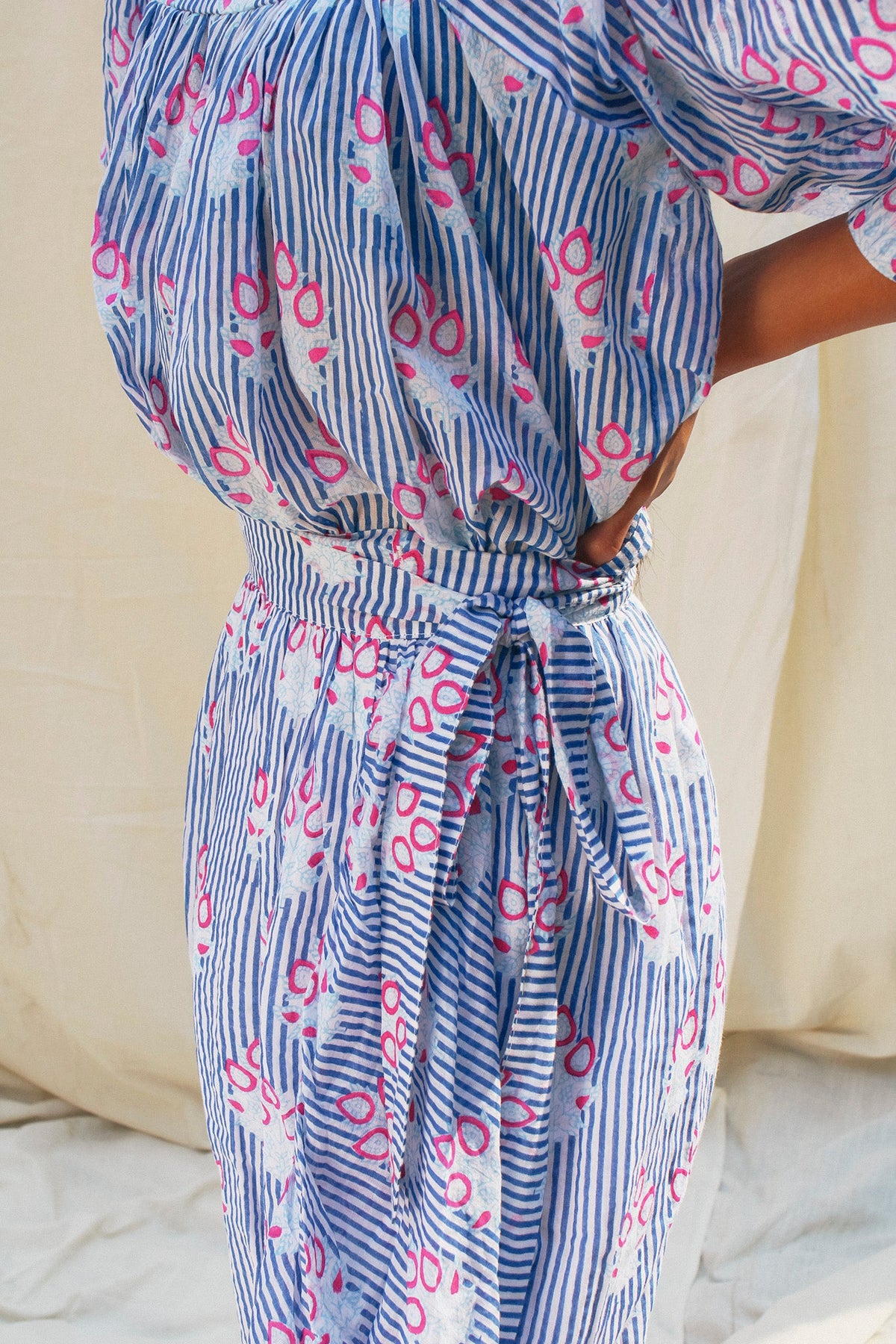 Long Wrap Skirt in Greece Blue