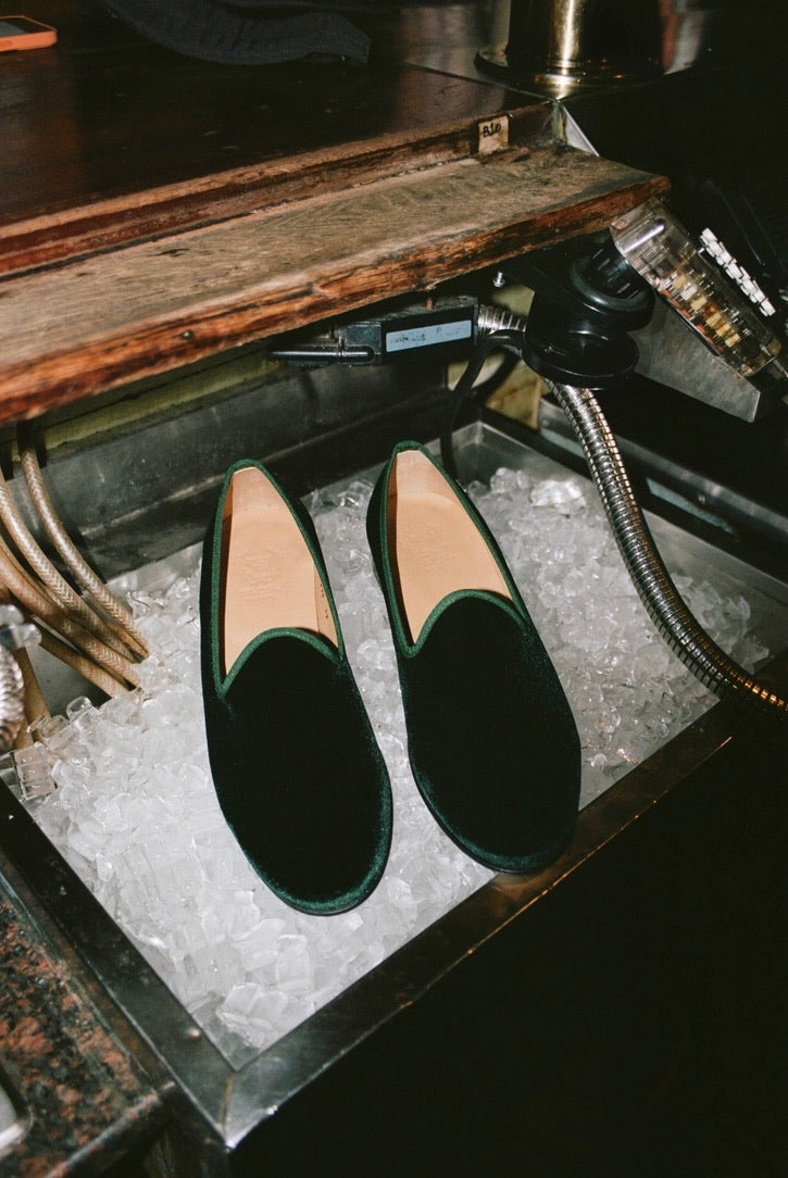 Men's Green Velvet Slipper II