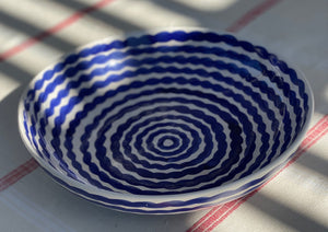 Cobalt Squiggle Serving Bowl