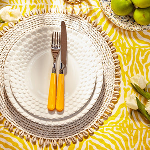 Zebra Yellow Tablecloth in Linen