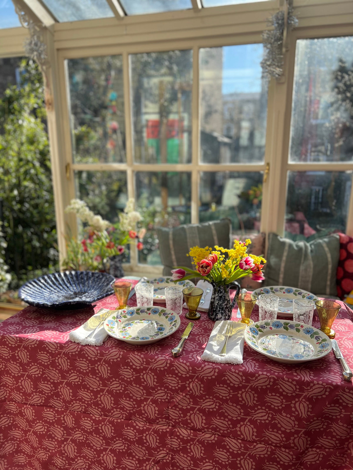 Pink Tulip Tablecloth