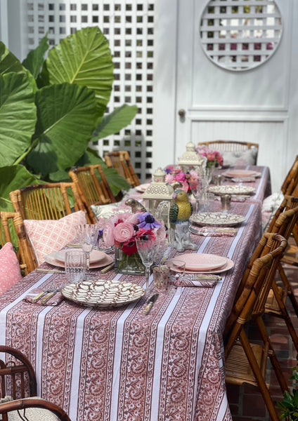 Coco Fleur Stripe Tablecloth