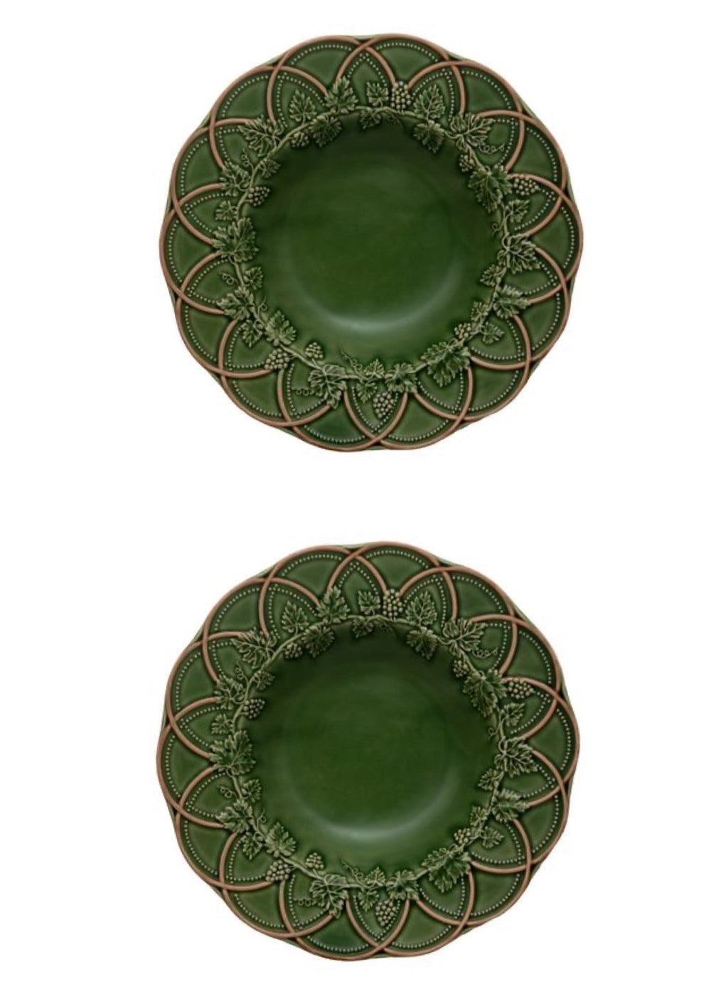 Woods Pasta Plate 29" in Green & Brown, Set of 2