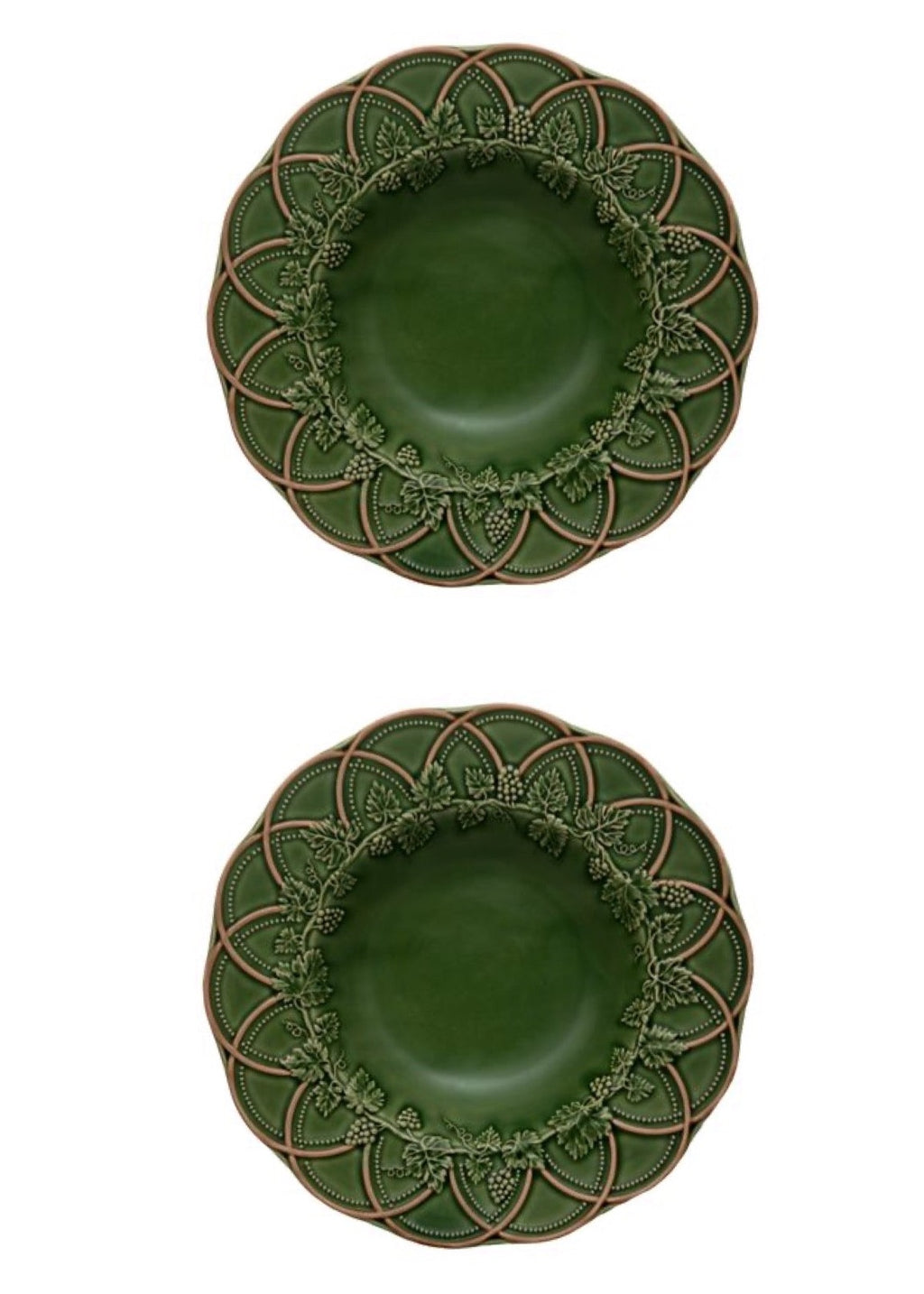 Woods Pasta Plate 29" in Green & Brown, Set of 2