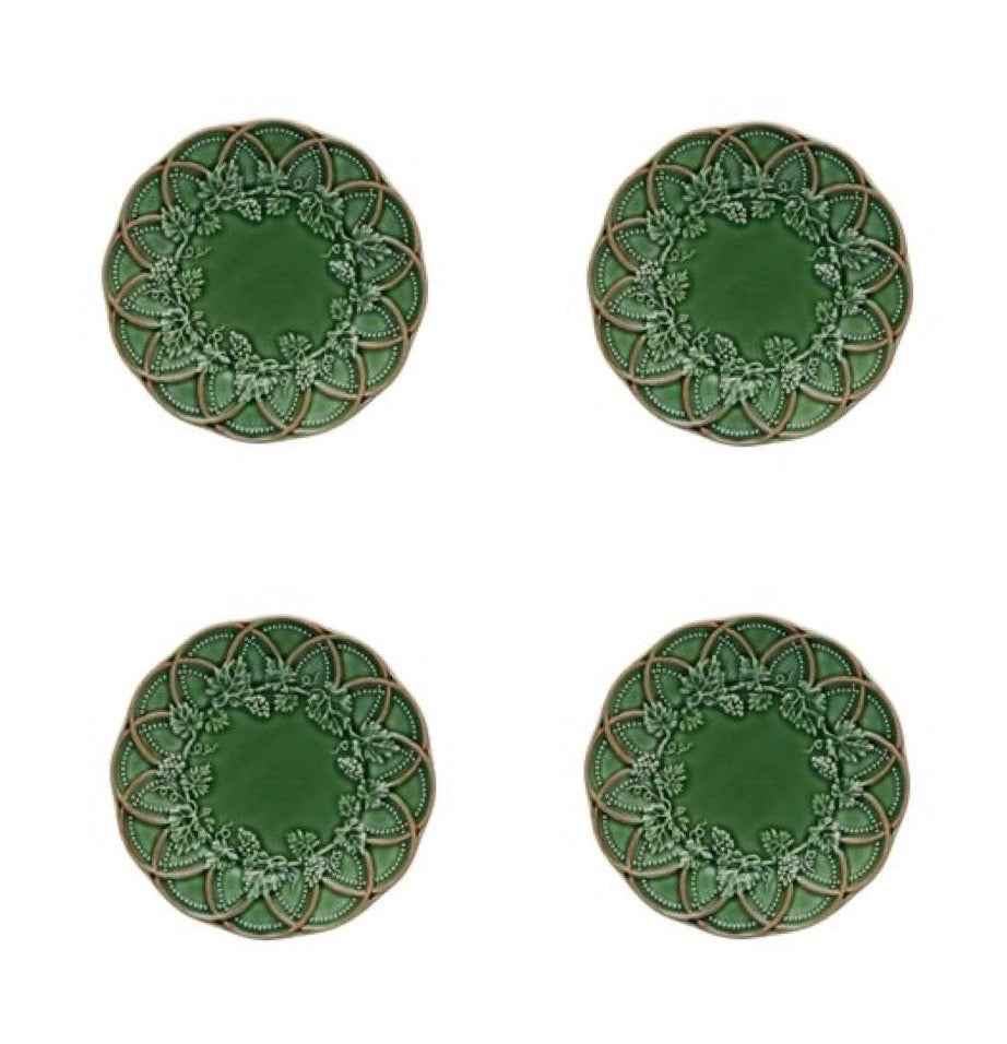 Woods Fruit Plate 24" Green & Brown, Set of 4