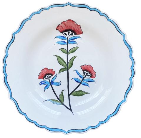 Dancing Poppies in Ivory Dessert Plate