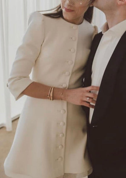 Audrey Button Mini Dress | Over The Moon