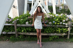 Riley Sheehey x Refine: The Rachel Mini Slip Dress in Ivory