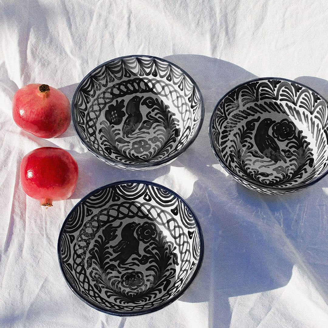 MEDIUM bowl with hand painted designs - Pomelo casa