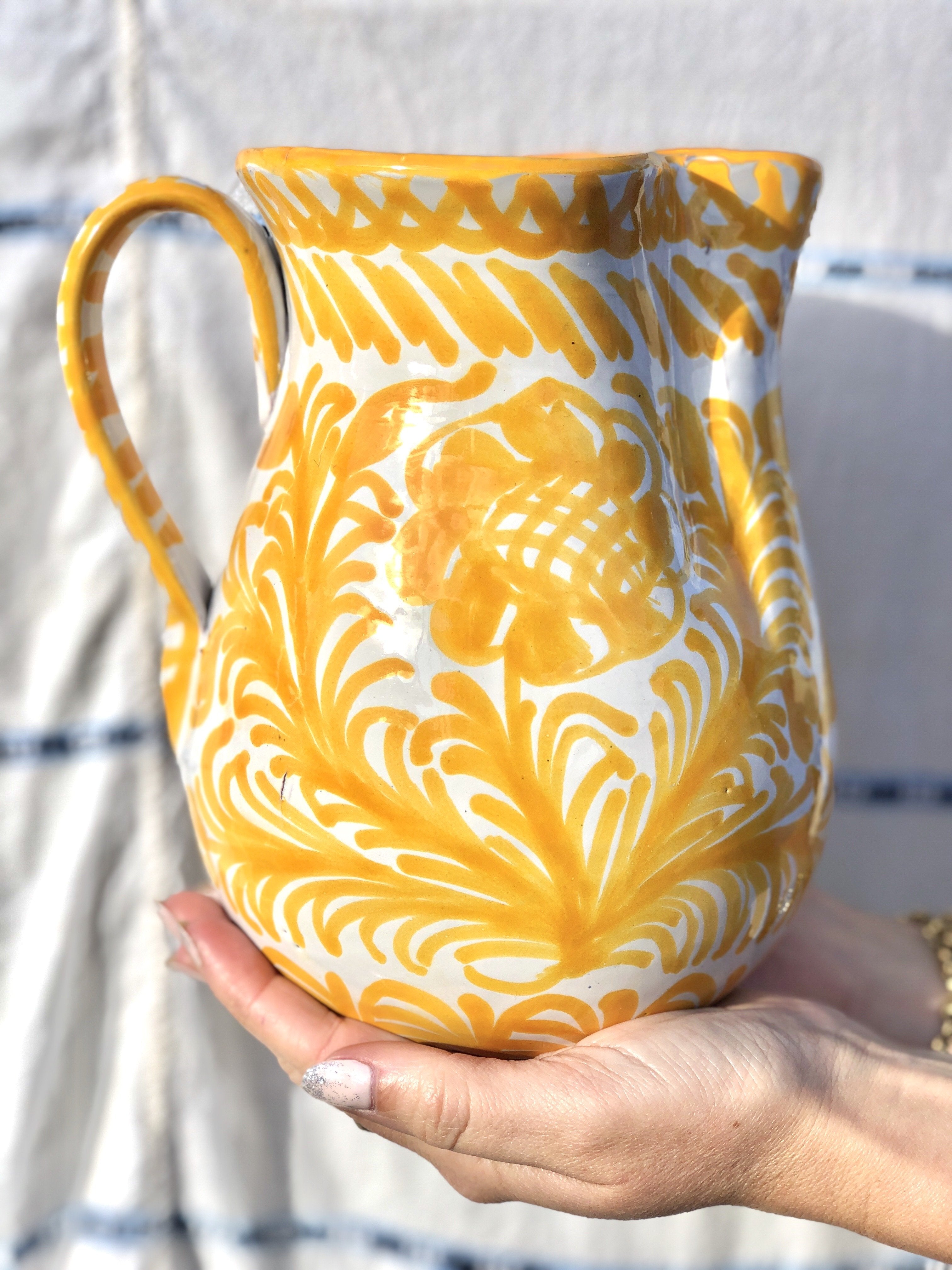 Casa Amarilla Medium Pitcher with Hand-painted Designs