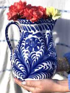 Casa Azul Large Pitcher with Hand-painted Designs