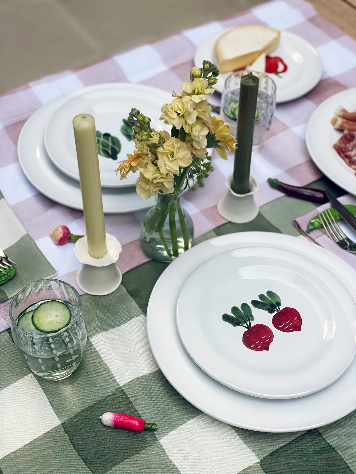 Green Gingham Tablecloth