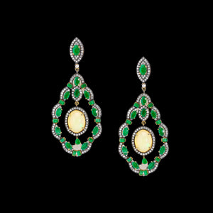 Umangi Emerald and Opal Earrings