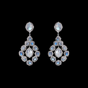 Megha Moonstone and Diamond Earrings