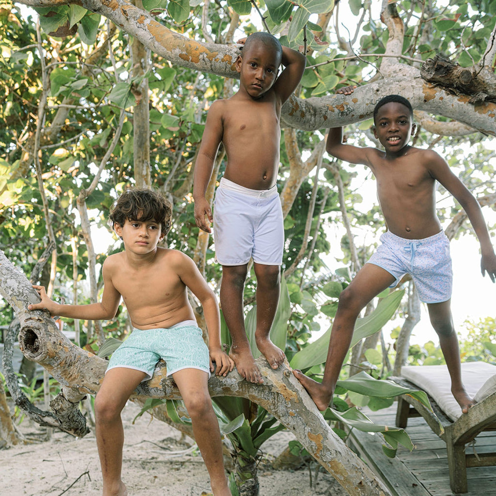 Boys Abaco Green Paisley Board Short