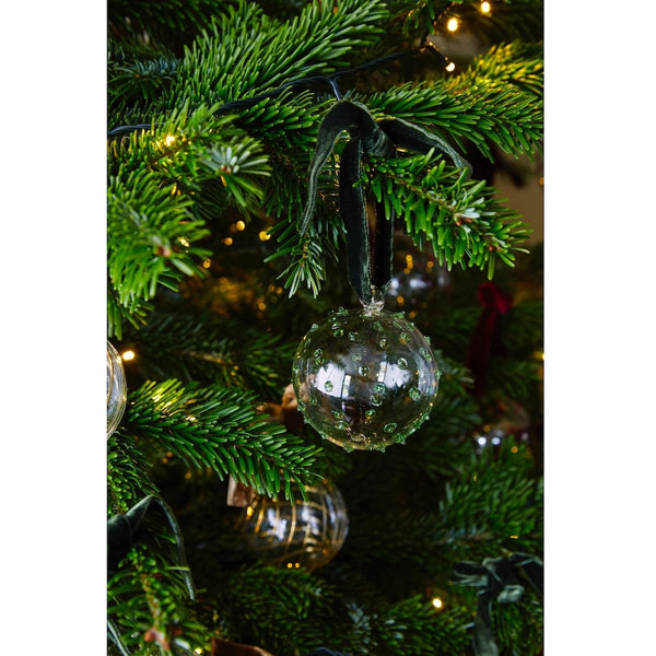 Pom Glass Bauble in Green | Over The Moon