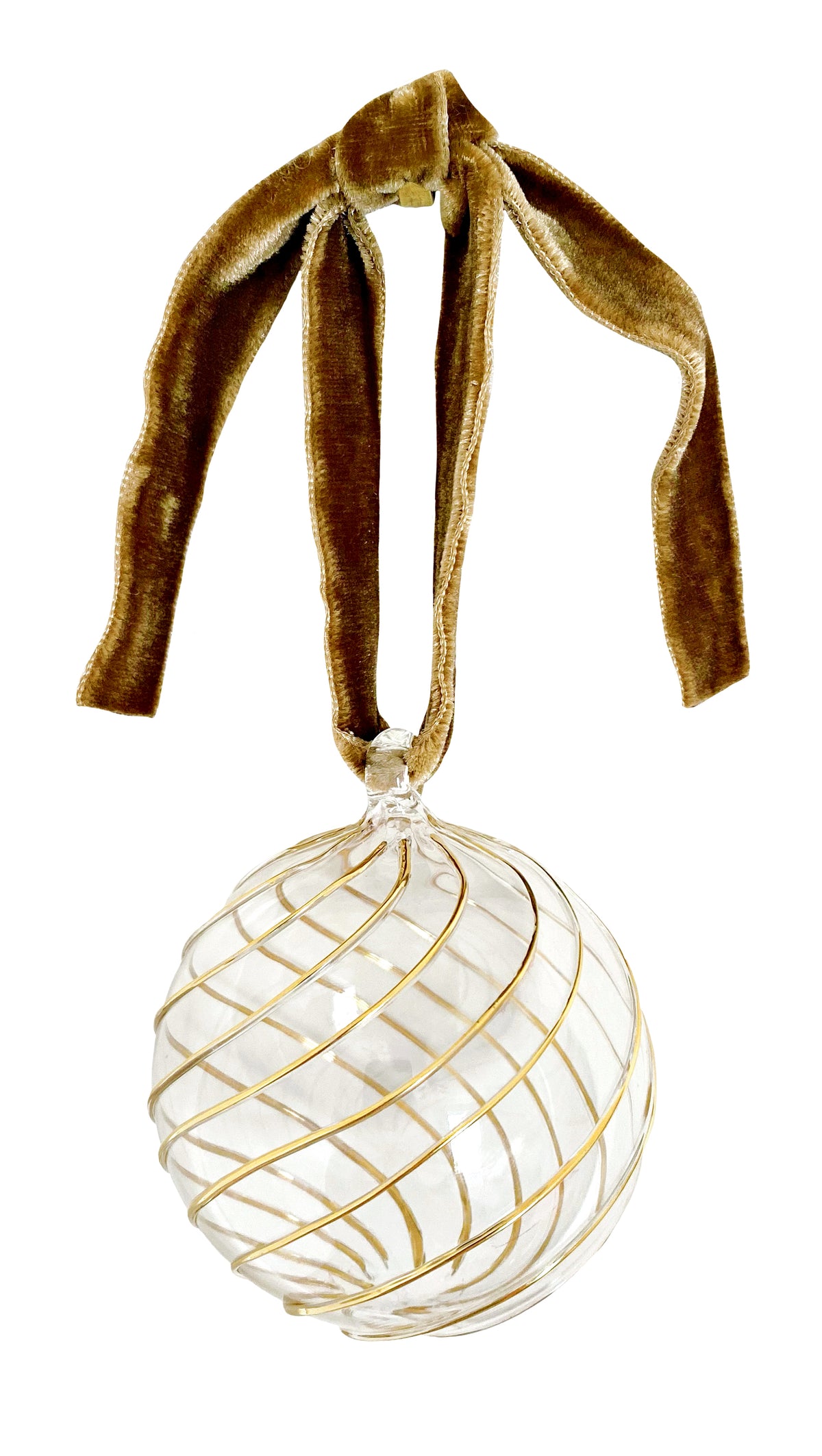 Swirl Glass Bauble in Gold