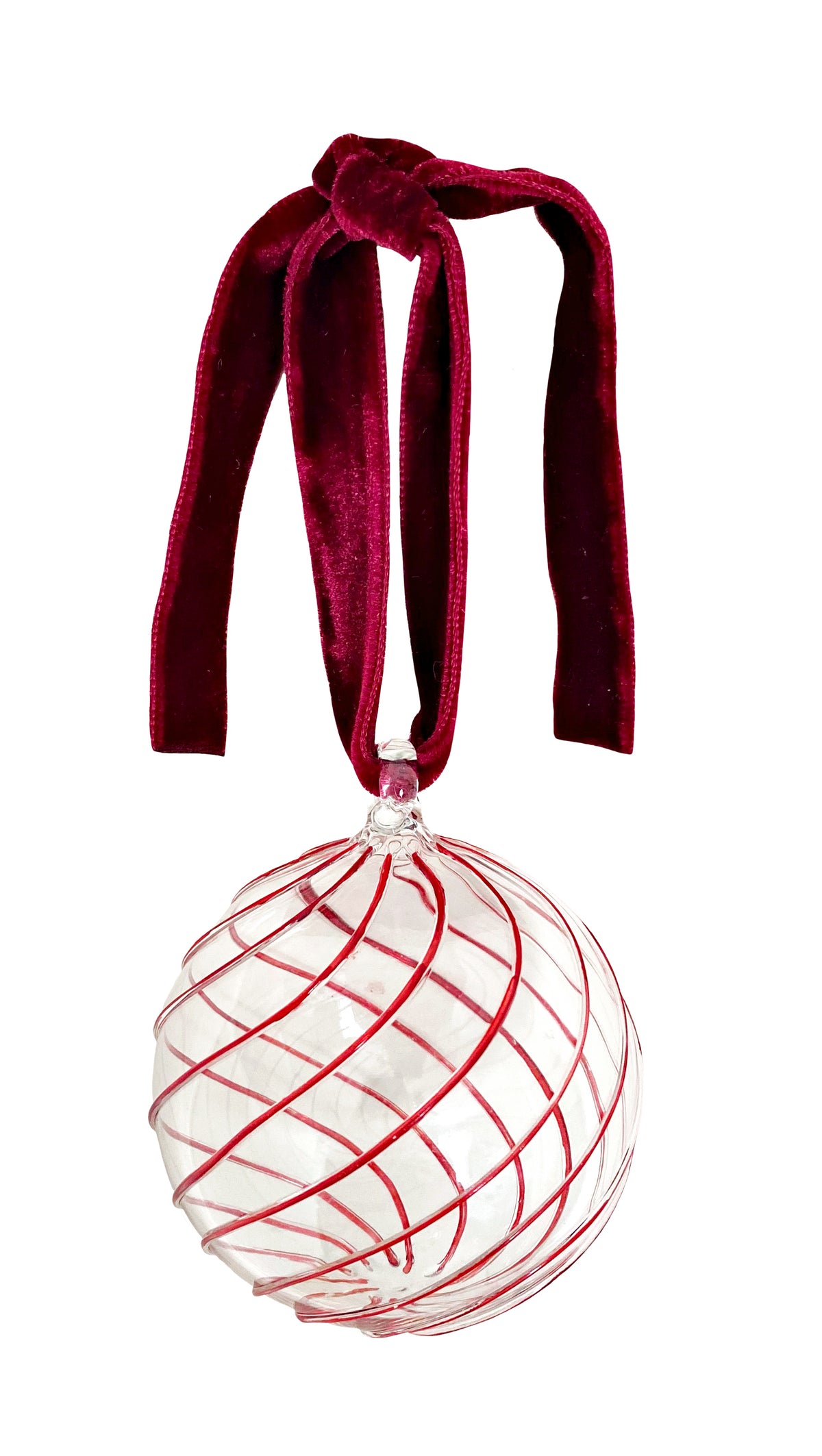 Swirl Glass Bauble in Red