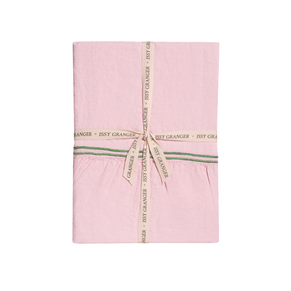 Double Piped Linen Tablecloth in Pink