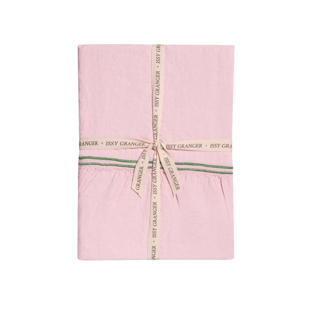 Double Piped Linen Tablecloth in Pink