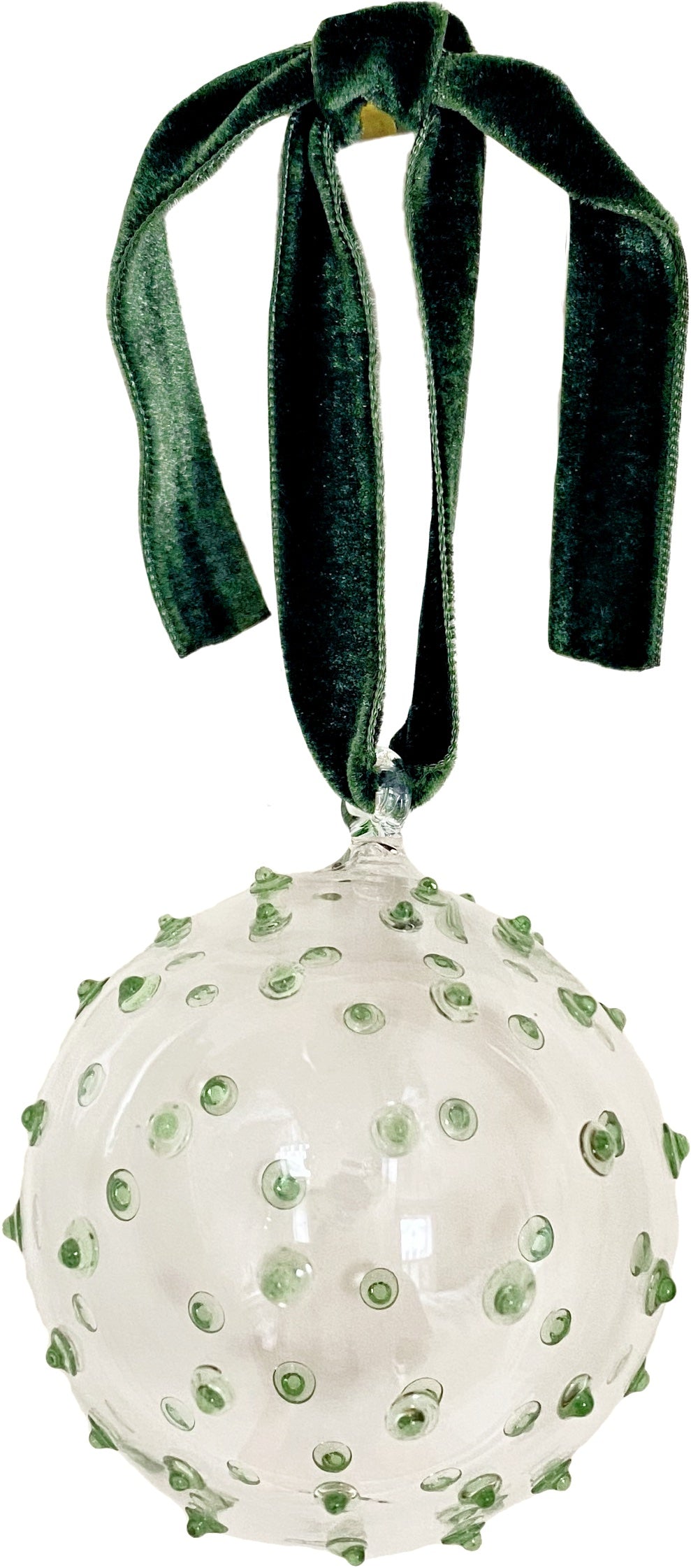 Pom Glass Bauble in Green