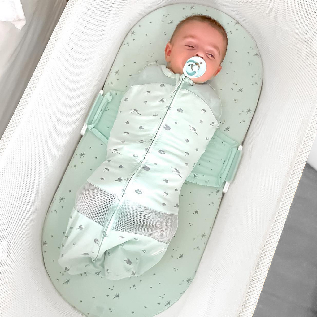 snoo schlafsack 100% Organic SNOO Sleep Sack Large / Ivory Planets with Black Wings