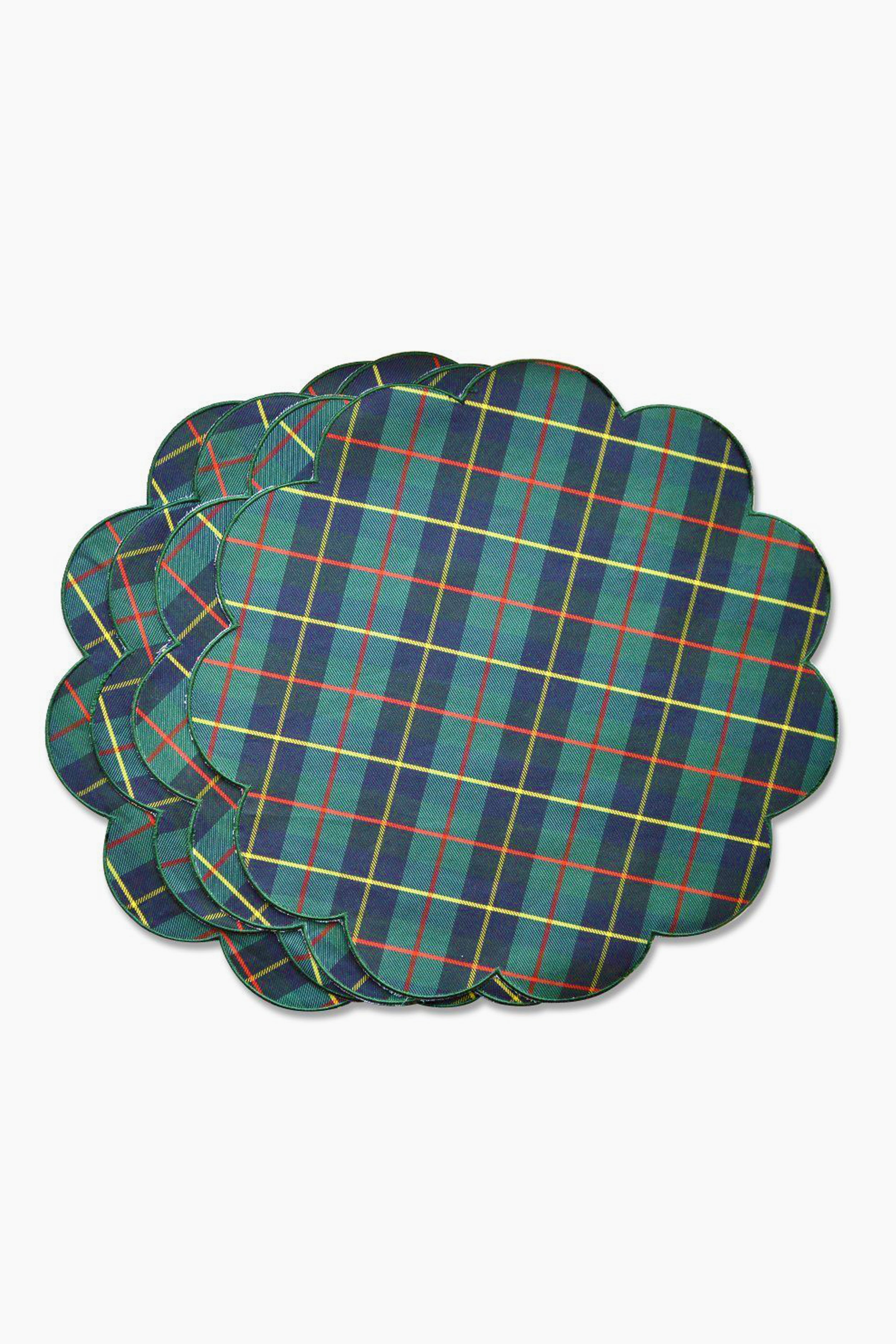 Blue Plaid Style Placemats Set Of 4 | Chefanie