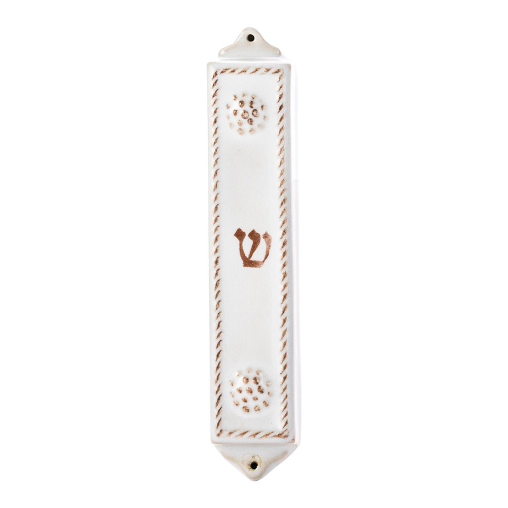 Berry and Thread Whitewash Mezuzah