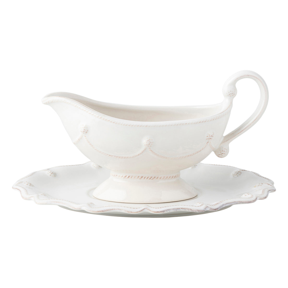 Berry & Thread Sauce Boat & Stand - Whitewash