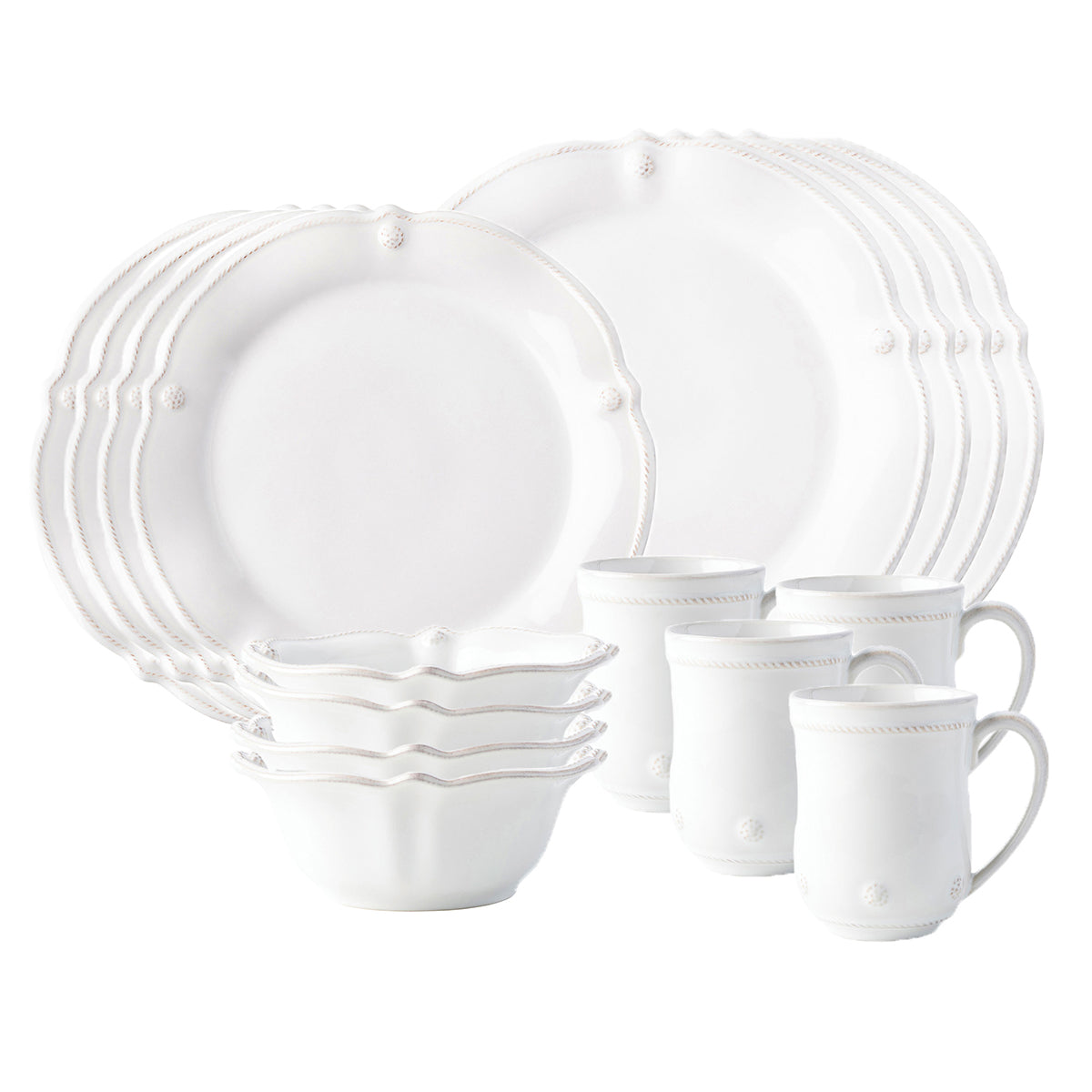 Berry & Thread Flared 16pc Setting - Whitewash