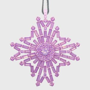 Baguette Snowflake Hanging Ornaments Boxed Set in Sherbet