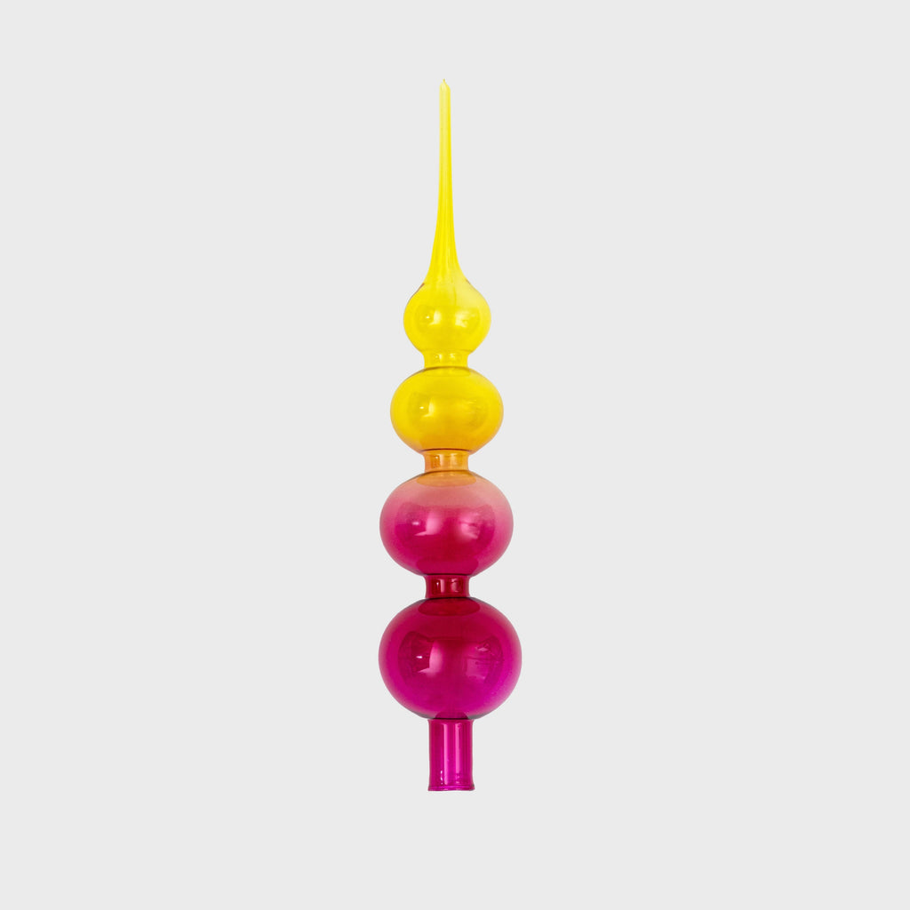Glass Bubble Ombre Tree Topper in Pink and Citrine