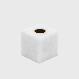 Cube Candlestick in White Quartz