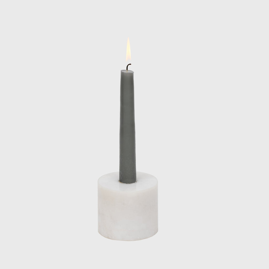 Pedestal Candlestick in White Quartz