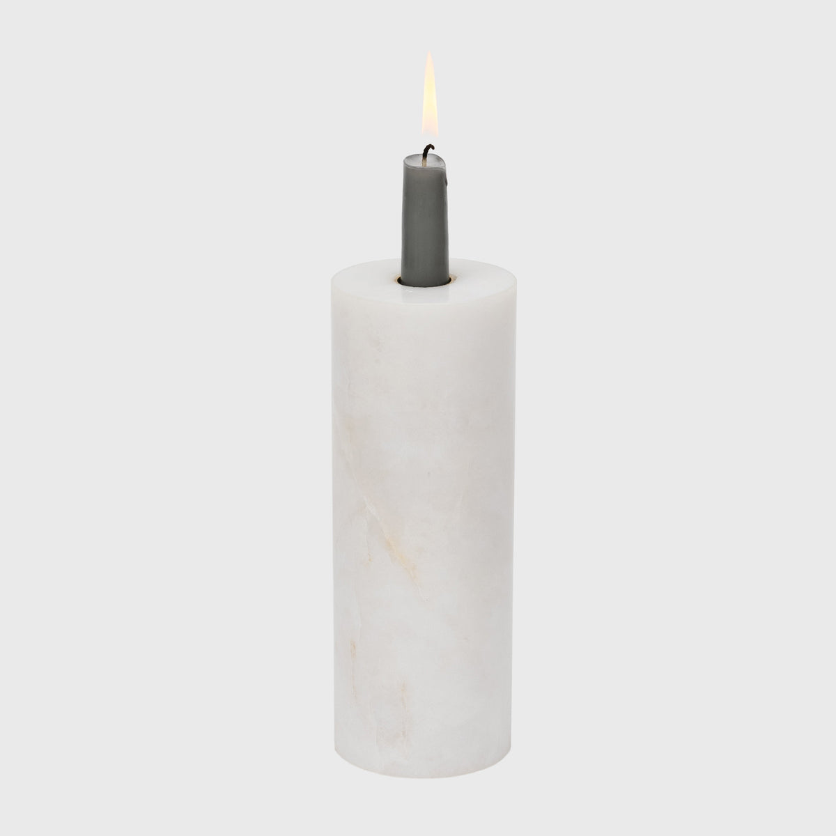 Column Candlestick in White Quartz