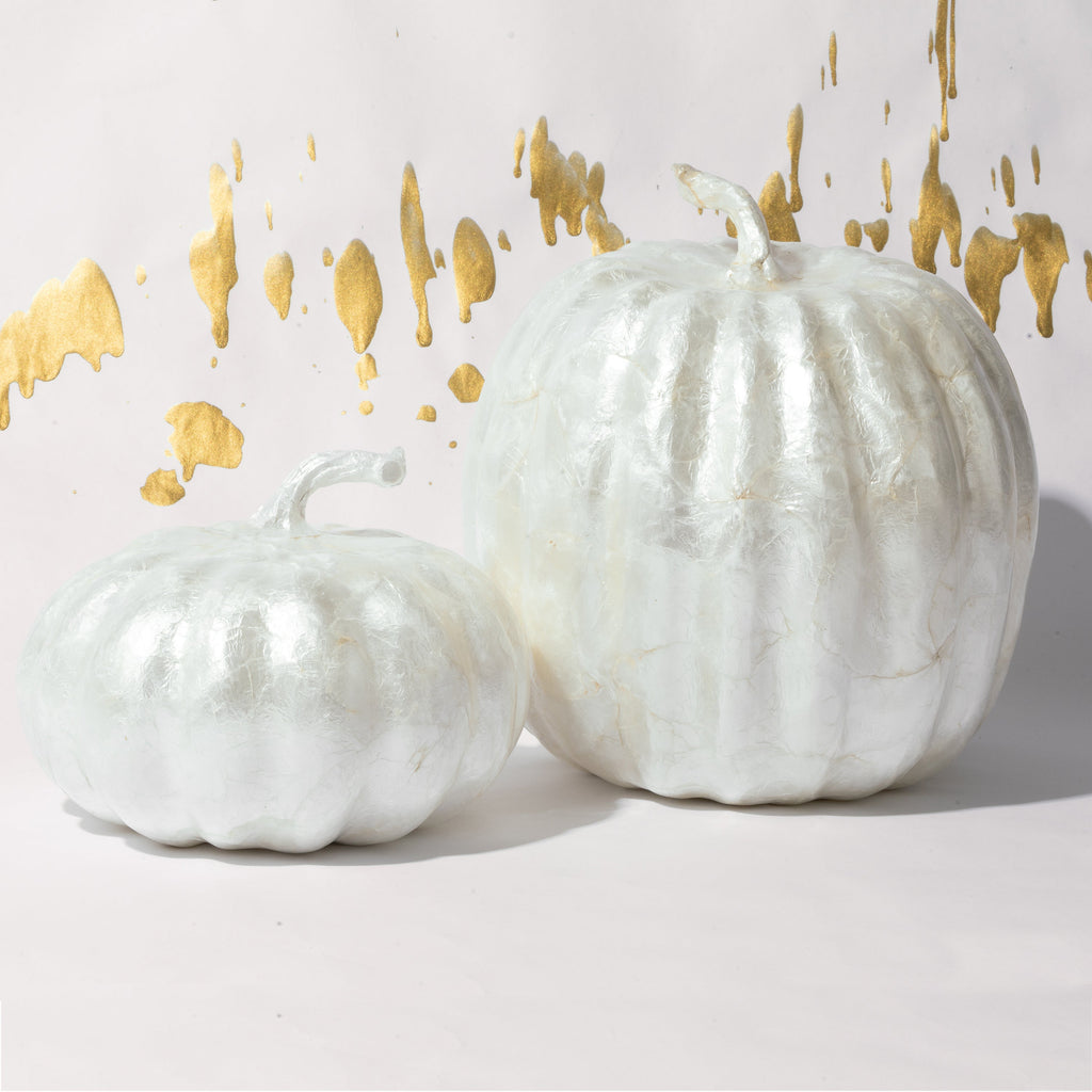 Small Capiz Pumpkin in Pearl