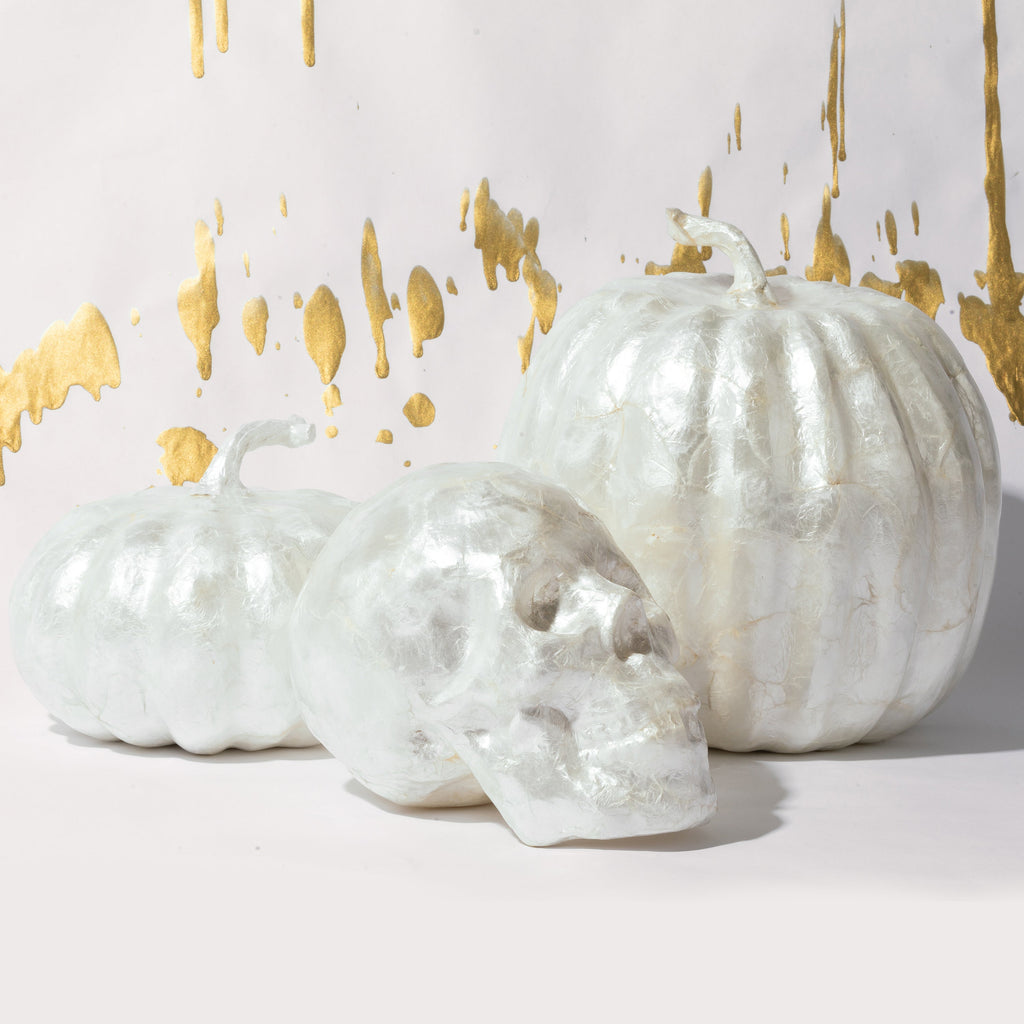 Large Capiz Pumpkin in Pearl
